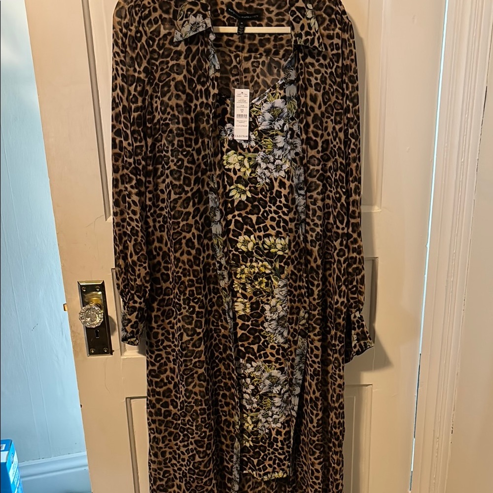 White House Black Market Long Sleeve Dress and Cover Set